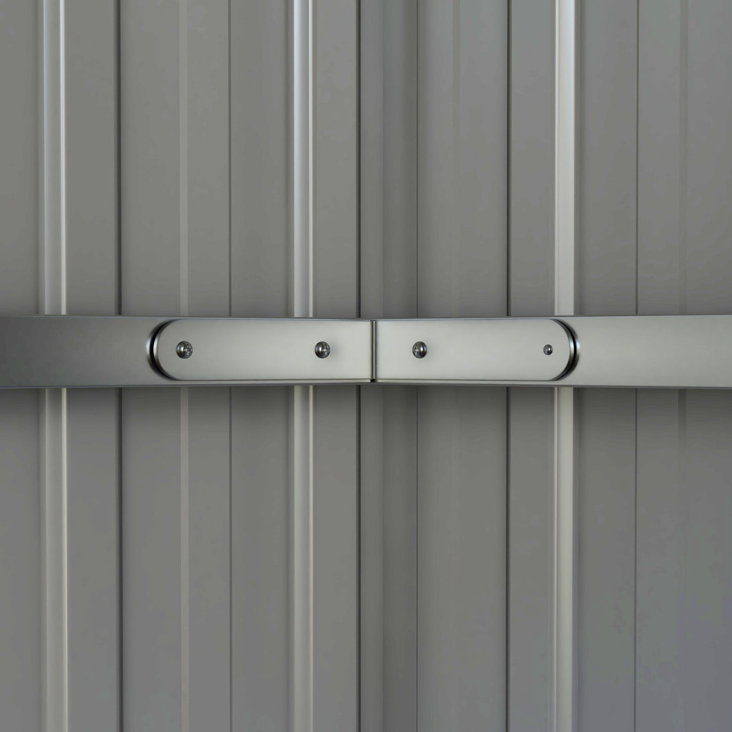 11 x 5.6ft Galvanised Metal Garden Shed with Lockable Doors, Grey