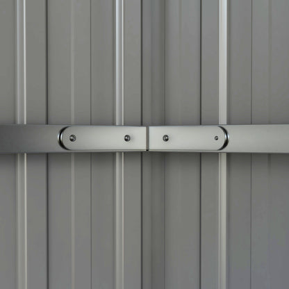 11 x 5.6ft Galvanised Metal Garden Shed with Lockable Doors, Grey