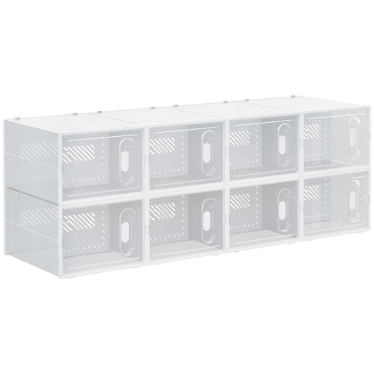 8PCS Stackable Clear Plastic Shoe Storage Box for UK/EU Size 12/46