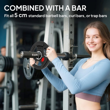 2 x 2.5kg Olympic Weight Plates, Weight Plate Discs with Tri-Grips