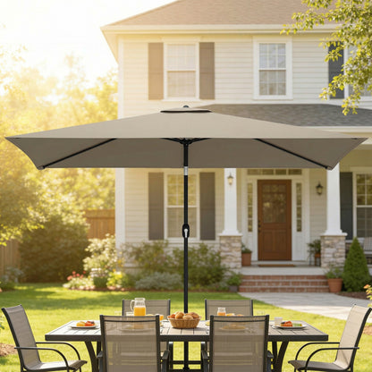 Garden Parasol, Outdoor Umbrella with Tilt Function, Khaki