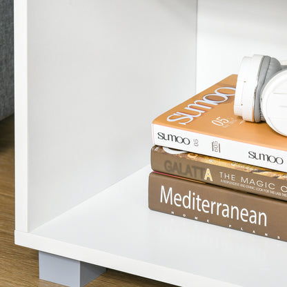 Modern 3-Tier Cabinet Storage Organiser with Louvred Metal Door White