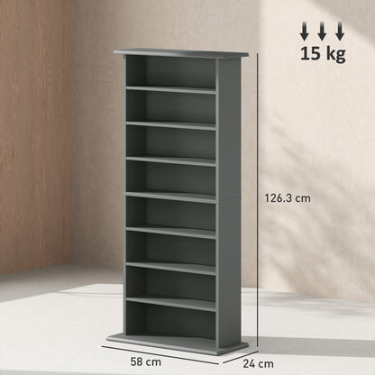CD Storage Unit DVD Tower Blu-ray Storage Shelf for Living Room Grey