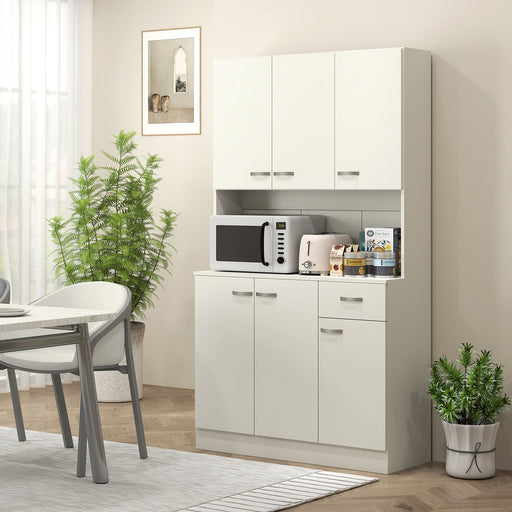 Freestanding Kitchen Cupboard, Storage Cabinet with Doors Cream White