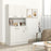 Freestanding Kitchen Cupboard, Storage Cabinet with Doors Cream White