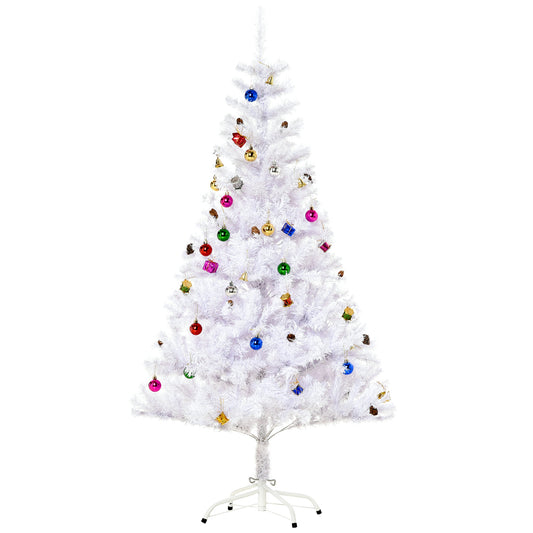 5ft Snow Artificial Christmas Tree w/ Metal Stand Decorations Home White