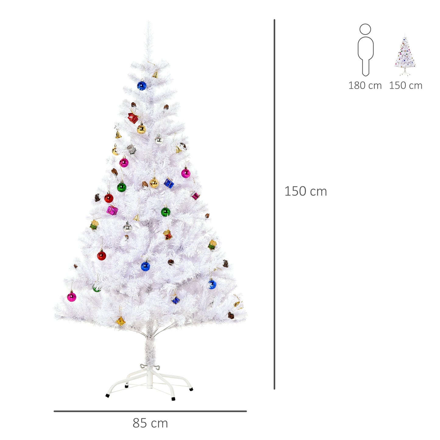 5ft Snow Artificial Christmas Tree w/ Metal Stand Decorations Home White