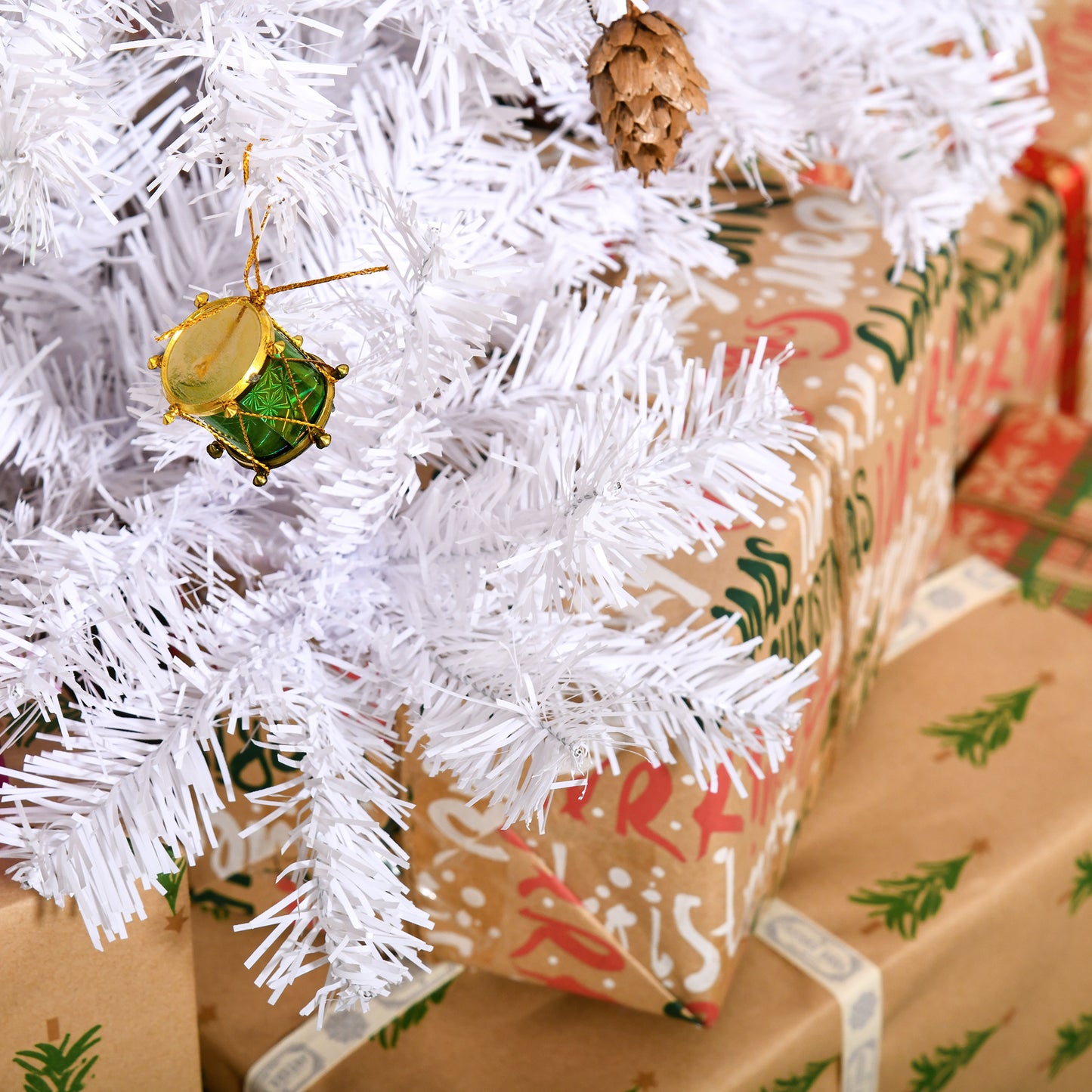 5ft Snow Artificial Christmas Tree w/ Metal Stand Decorations Home White