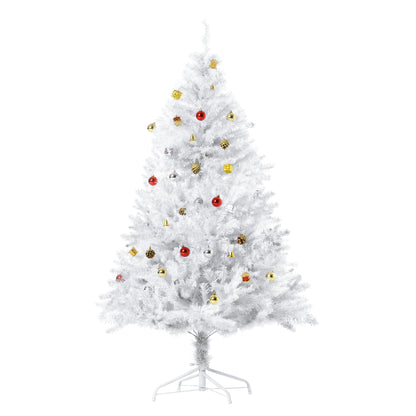 5ft Snow Artificial Christmas Tree w/ Metal Stand Decorations Home White
