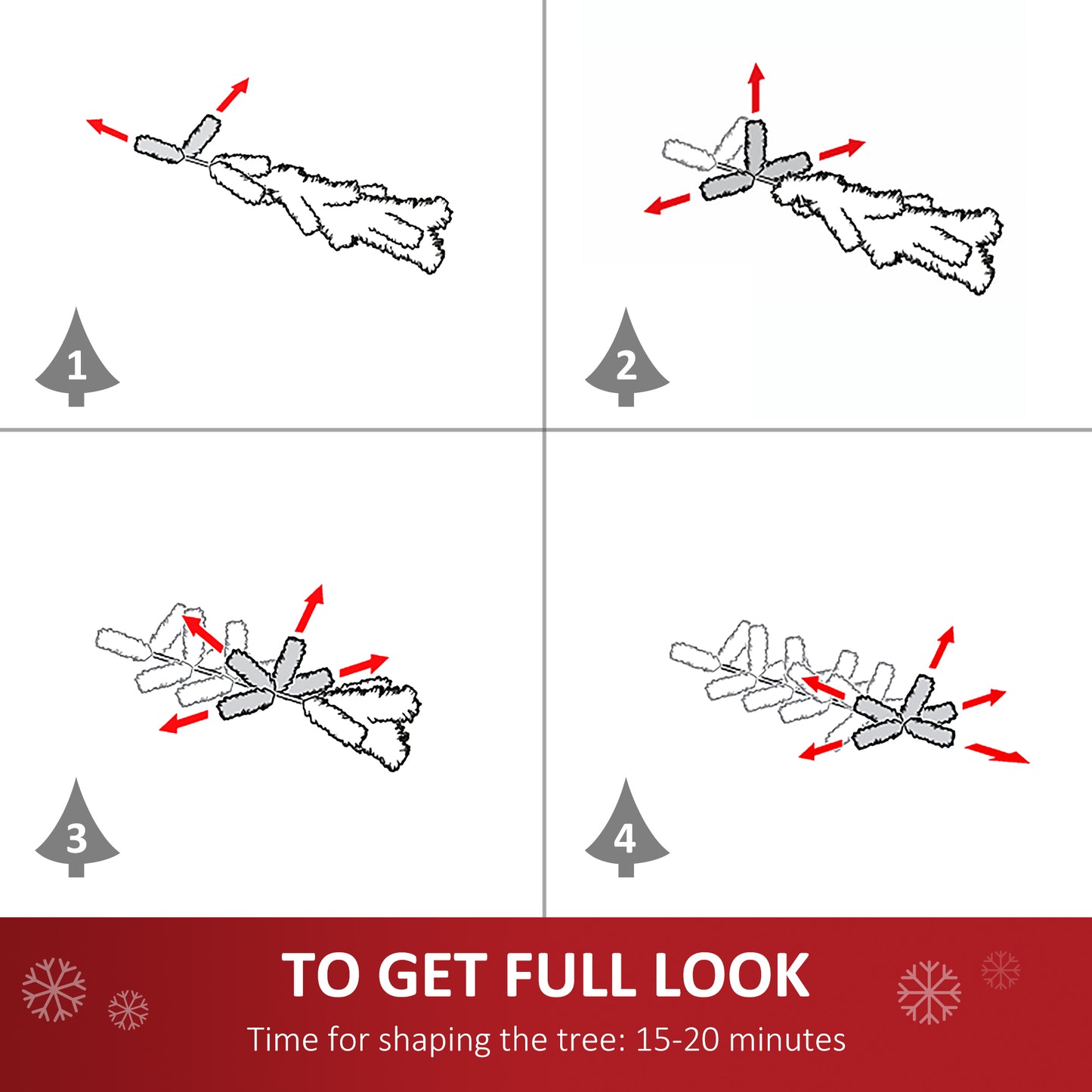 Artificial Fibre Optic Christmas Tree Seasonal Decoration w/ 16 LED