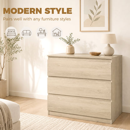 3-Drawer Storage Organiser Unit for Living Room, Oak