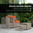 8 Piece Outdoor Patio Furniture Set, Rattan Sofa Set with Footstools and Coffee Tables