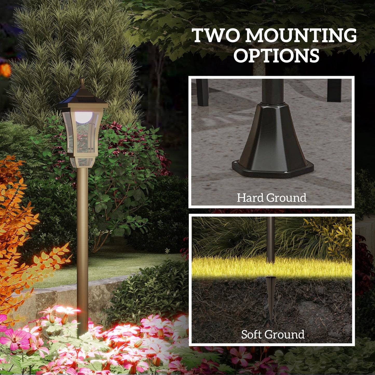 1.3 m LED Garden Lamp Post Light, Waterproof IP44, Cool White