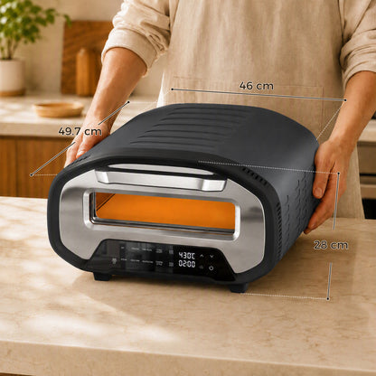 Pizza Oven Indoor, 12 Inch Electric Countertop Pizza Maker, 2200W