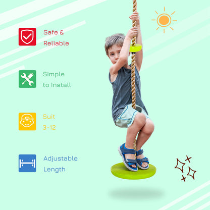 Multicolor Kid Climbing Rope Disc Swings Seat Set with Platforms Outdoor Toys Playset for Playground Backyard