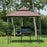 8 ft New Double-Tier BBQ Gazebo Grill Canopy Barbecue Tent Shelter Patio Deck Cover - Coffee