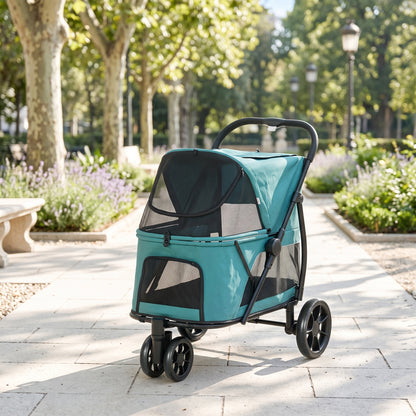 Dog Stroller, 3 Wheels Pet Stroller with Easy One-Click Quick Fold