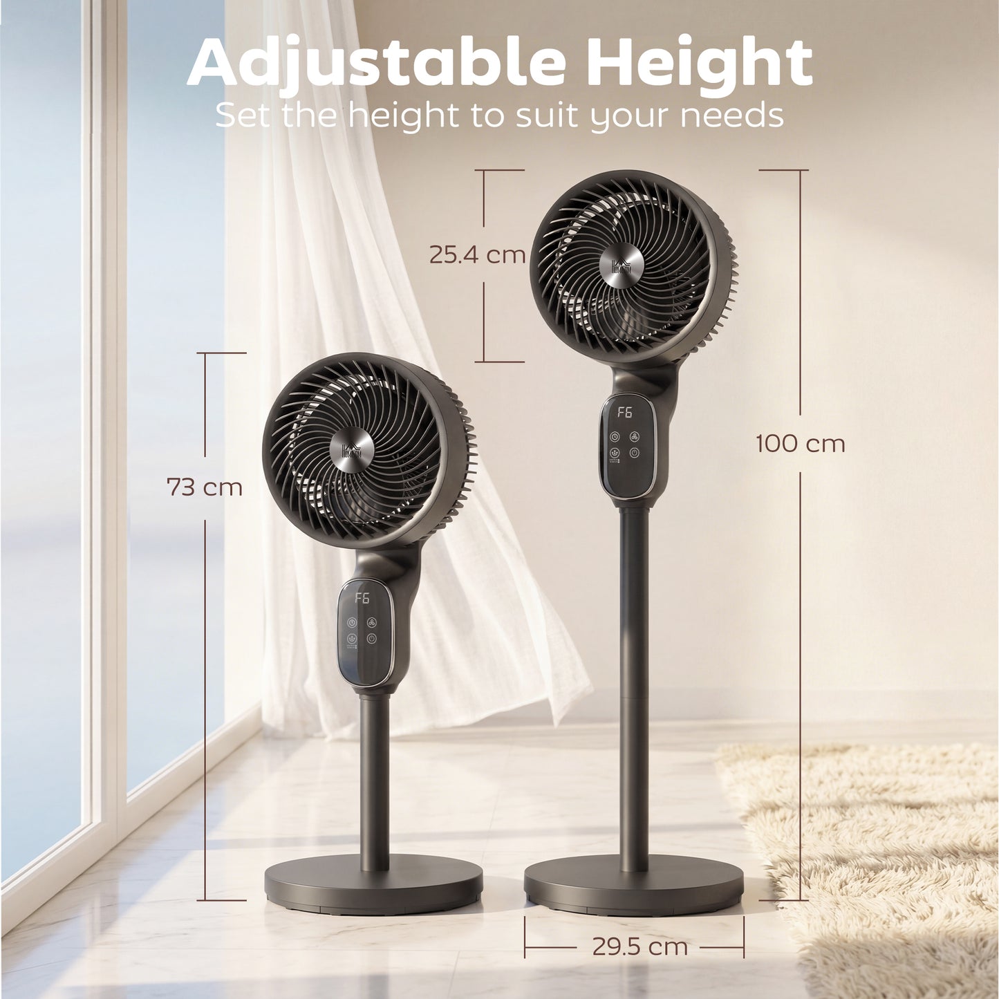 20 dB Standing Fan for Bedroom, Pedestal Fan with Oscillating