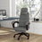 High Back Office Chair Reclining Computer Chair with Footrest Lumbar Support Adjustable Height Swivel Wheels Grey