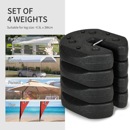12KG Gazebo Weights Set of 4, Weights for Gazebo Legs with Reinforce Pins and Carry Belt, for Canopies Marquees Tents