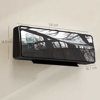 2000W Ceramic Electric Heater with Fan, Wall Heater, Black