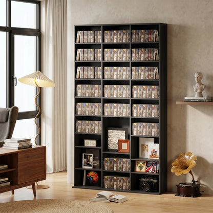 835 CD/500 DVD Storage Unit, Blu-ray Media Storage Shelf, Black