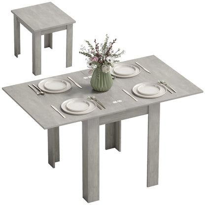 Folding Dining Table for 4-6, Drop Leaf Table for Small Spaces, Grey