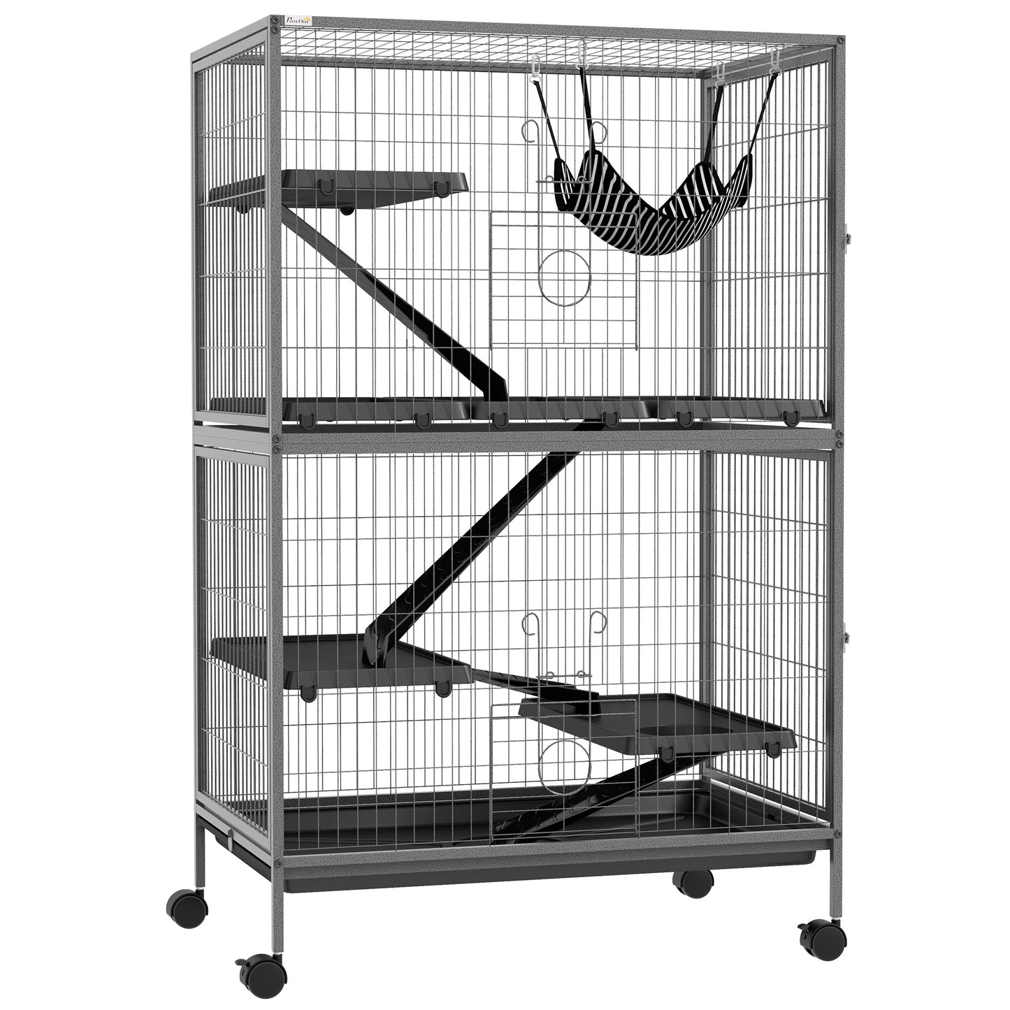 Small Animal Cages for Chinchilla Ferret Kitten on Wheels W/ Hammock Tray
