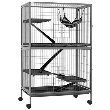 Small Animal Cages for Chinchilla Ferret Kitten on Wheels W/ Hammock Tray