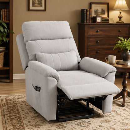 Power Lift Recliner, Lift Chair with Massage and Heat, Light Grey