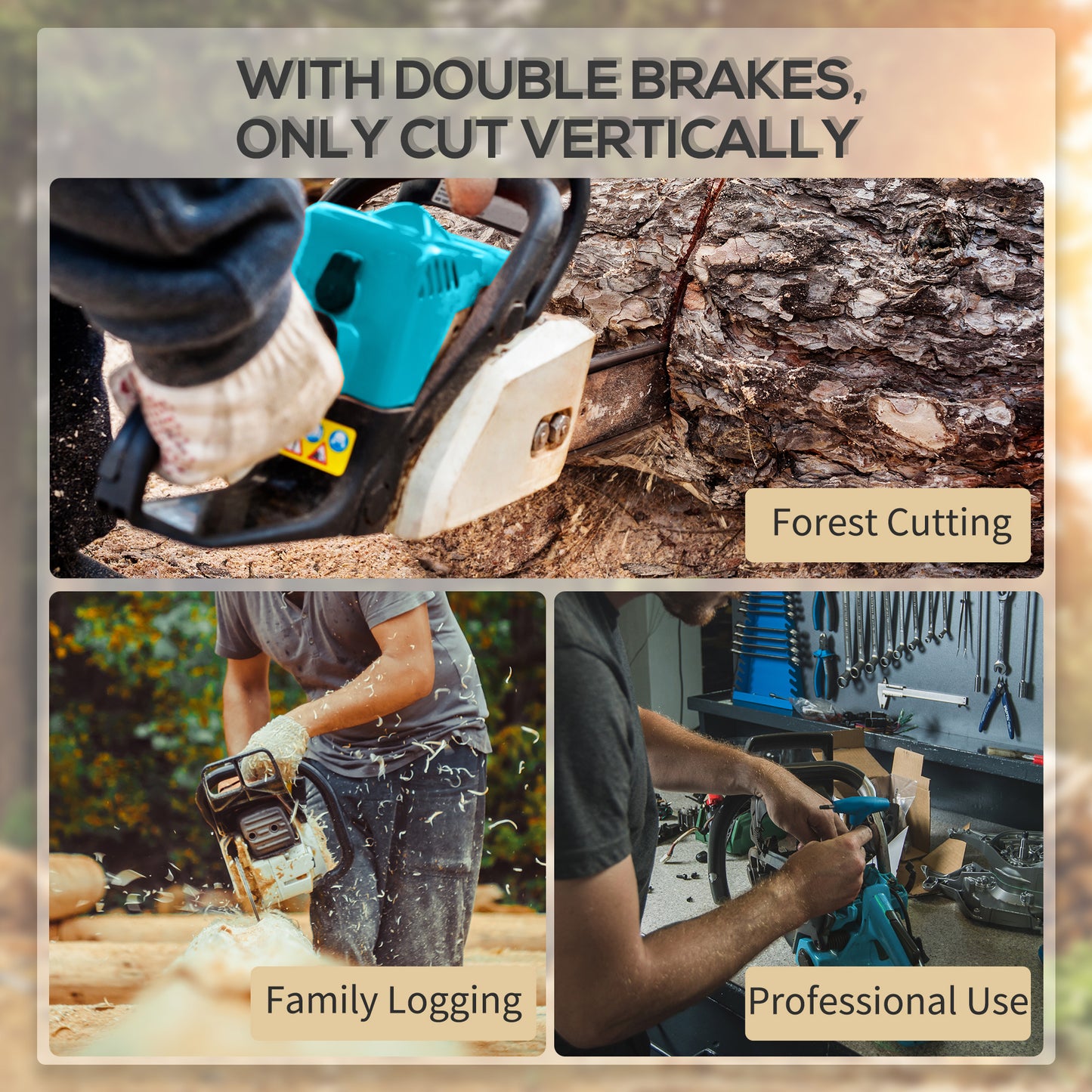 Electric Chainsaw Garden Tools, 2000 W for Wood, Blue