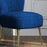 Accent Chair, Velvet Armless Lounge Chair with Gold Tone Steel Legs, Upholstered Occasional Tub Chair for Bedroom, Living Room, Blue