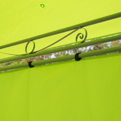 3m x3m Garden Metal Gazebo-Lemon Green