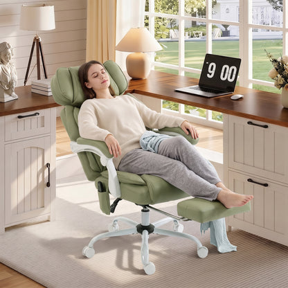 Vibration Massage Office Chair w/ Heat Reclining Function, Lime Green