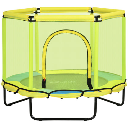 4.6FT Kids Trampoline with Enclosure Safety Net for 3-10 YearsYellow
