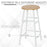 Bar Table Set, Bar Set-1 Bar Table and 2 Stools with Metal Frame Footrest and Storage Shelf for Kitchen, Dining Room, Pub, Cafe, White and Oak