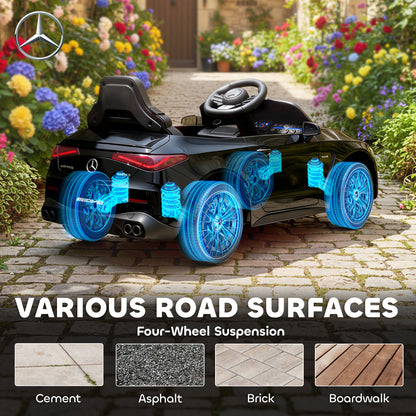 Kids Electric Car Licensed Mercedes AMG, 12V Ride On Car, Black
