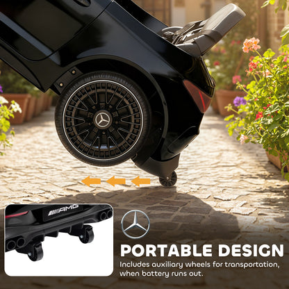 Kids Electric Car Licensed Mercedes AMG, 12V Ride On Car, Black