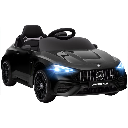 Kids Electric Car Licensed Mercedes AMG, 12V Ride On Car, Black