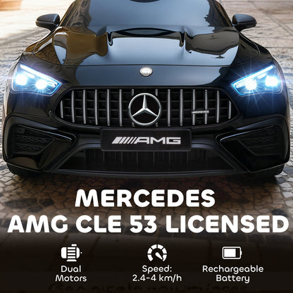 Kids Electric Car Licensed Mercedes AMG, 12V Ride On Car, Black