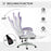 Racing Gaming Chair, Reclining PU Leather Computer Chair with 360 Degree Swivel Seat, Footrest, Removable Headrest and Lumber Support, Purple