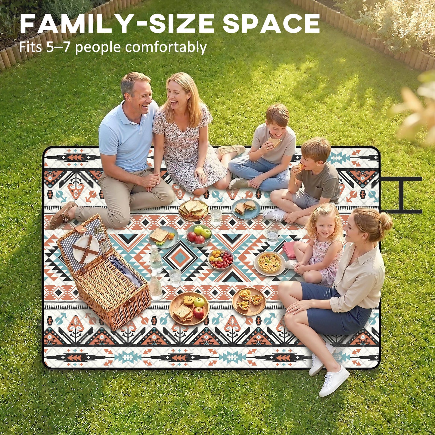 Picnic Blanket, 300x200CM Beach Blanket Outdoor Picnic Mat