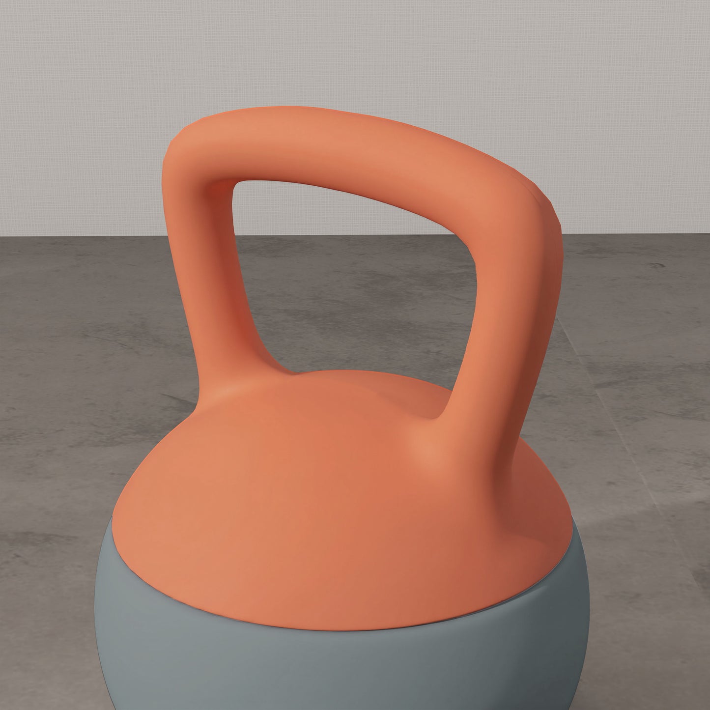 10KG Kettlebell w/ Soft Body and Non-Slip Handle, Orange and Grey
