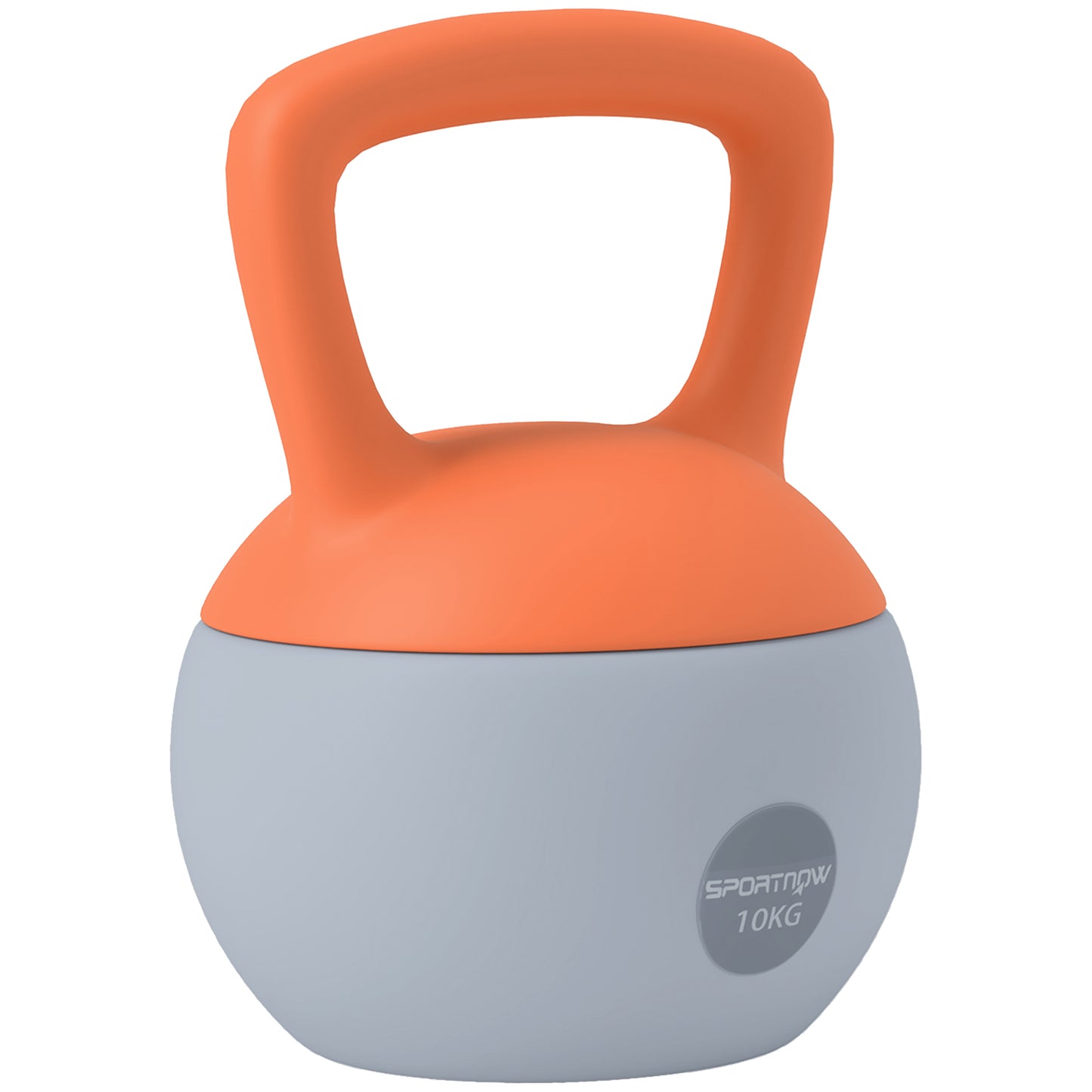 10KG Kettlebell w/ Soft Body and Non-Slip Handle, Orange and Grey
