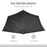 3(m) Half Parasol Semi Round Umbrella Patio Metal Frame Crank Handle for Balcony-- NO BASE INCLUDED, Black