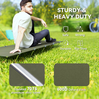 Lightweight Camping Cot Portable Compact Sleeping Bed w/ Carry Bag