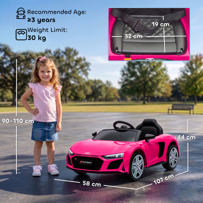 Licensed Audi R8 Spyder 12V Electric Car for Kids with Remote Pink