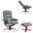 Reclining Armchair with Footstool and Adjustable Backrest, Grey