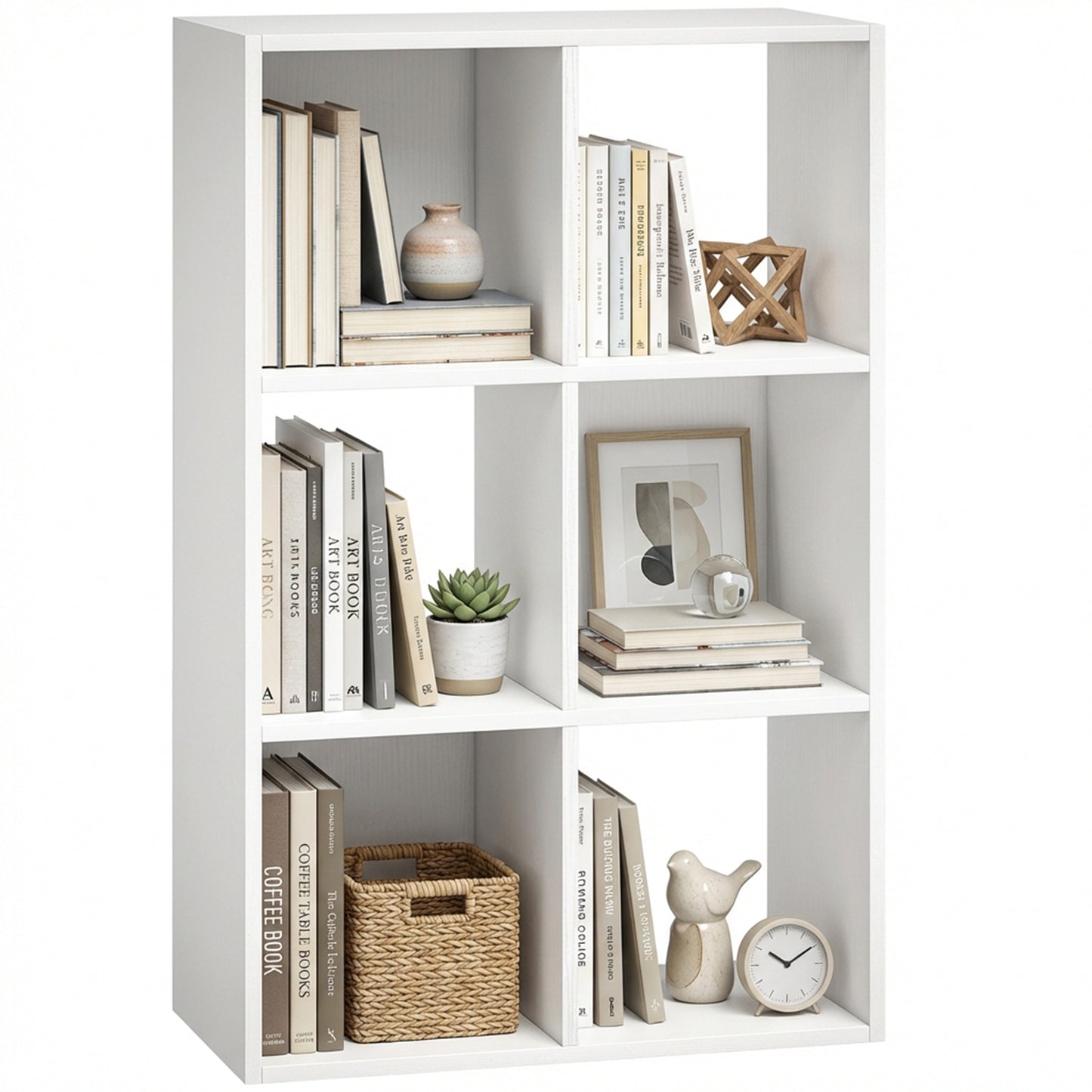 Industrial Storage Shelf, Bookcase, Bookshelf, White Wood Effect