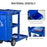 Cleaning Cart On Wheels, Housekeeping Trolley w/ 3 Tier Shelves, Blue